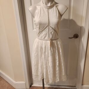 Two Sisters new with tags white dress halter top, empty back, back tie, size 8